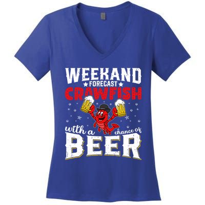 Seafood With Beer Crawfish Season Cajun Festival Party Gift Women's V-Neck T-Shirt