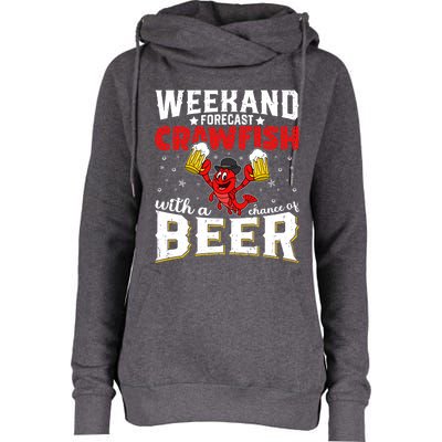 Seafood With Beer Crawfish Season Cajun Festival Party Gift Womens Funnel Neck Pullover Hood