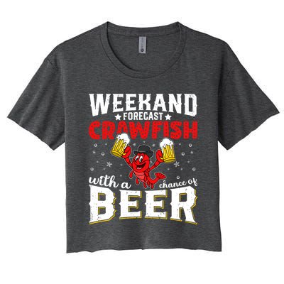 Seafood With Beer Crawfish Season Cajun Festival Party Gift Women's Crop Top Tee