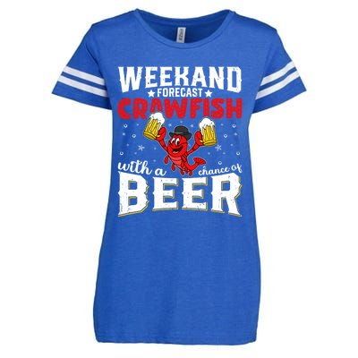 Seafood With Beer Crawfish Season Cajun Festival Party Gift Enza Ladies Jersey Football T-Shirt