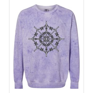 Spider Web Barbed Wire Colorblast Crewneck Sweatshirt