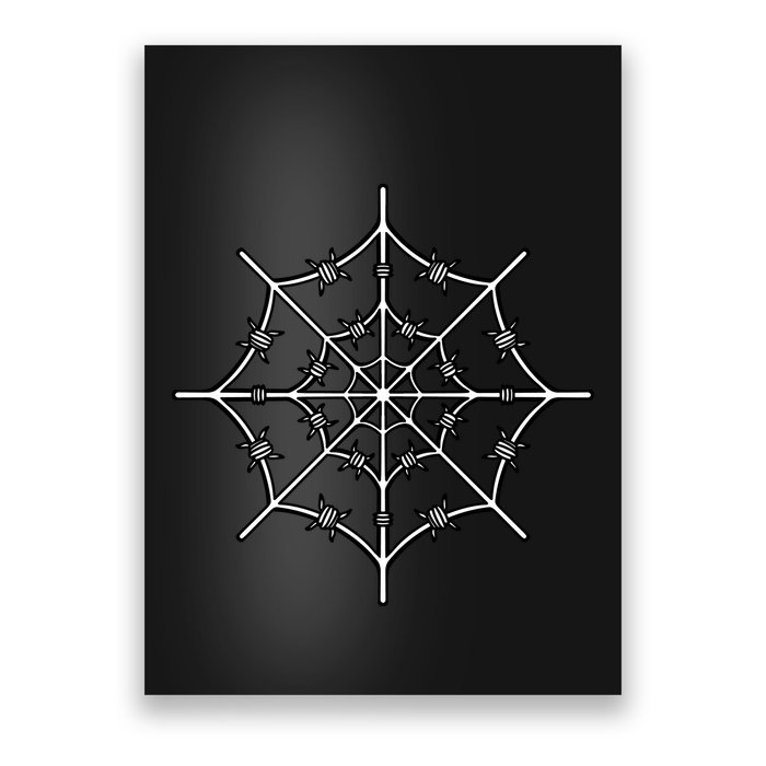 Spider Web Barbed Wire Poster