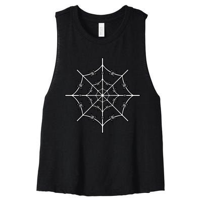 Spider Web Barbed Wire Women's Racerback Cropped Tank