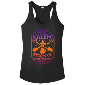 Salem Witch Broom Company Est 1692 Halloween Salem Cat Broom Great Gift Ladies PosiCharge Competitor Racerback Tank