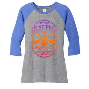 Salem Witch Broom Company Est 1692 Halloween Salem Cat Broom Great Gift Women's Tri-Blend 3/4-Sleeve Raglan Shirt