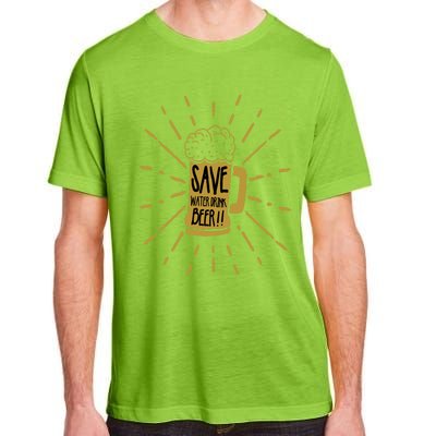 Save Water Beer Graffiti Art Protest Activism Art Gift Adult ChromaSoft Performance T-Shirt