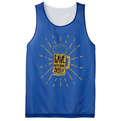 Save Water Beer Graffiti Art Protest Activism Art Gift Mesh Reversible Basketball Jersey Tank