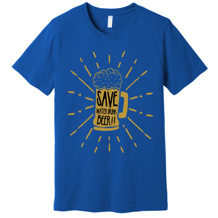 Save Water Beer Graffiti Art Protest Activism Art Gift Premium T-Shirt