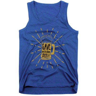 Save Water Beer Graffiti Art Protest Activism Art Gift Tank Top