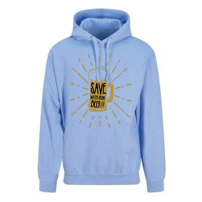 Save Water Beer Graffiti Art Protest Activism Art Gift Unisex Surf Hoodie