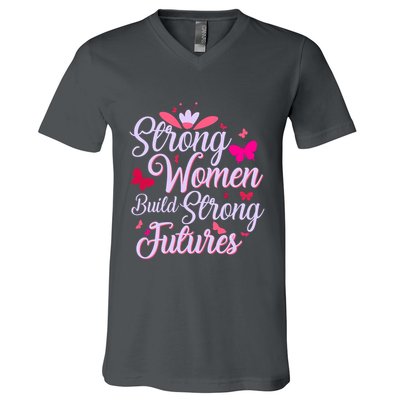 Strong Women Build Strong Futures V-Neck T-Shirt