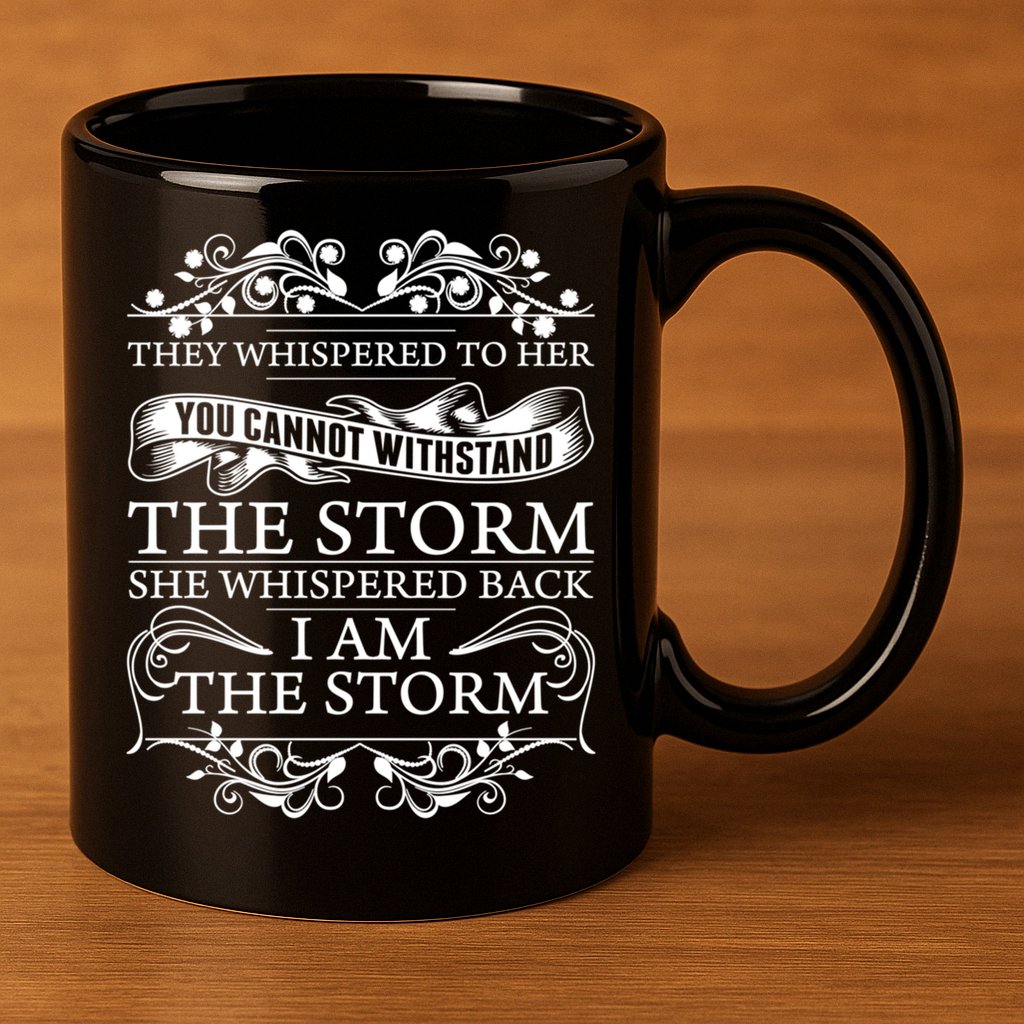 She Whispered Back I Am The Storm Motivational Gift 11oz C Handle Ceramic Mug
