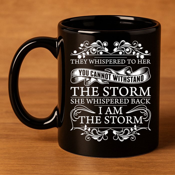 She Whispered Back I Am The Storm Motivational Gift 11oz C Handle Ceramic Mug