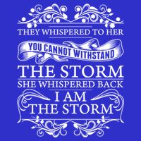 She Whispered Back I Am The Storm Motivational Gift Button