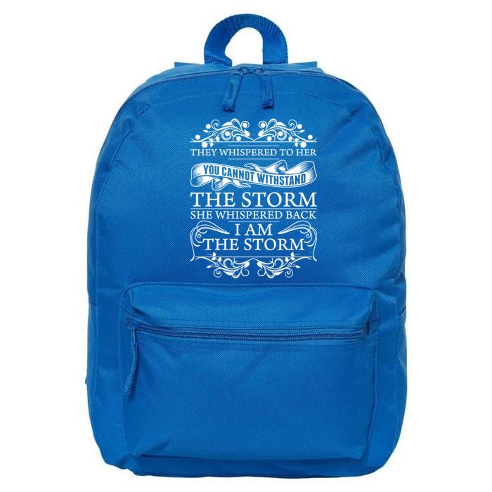 She Whispered Back I Am The Storm Motivational Gift 16 in Basic Backpack