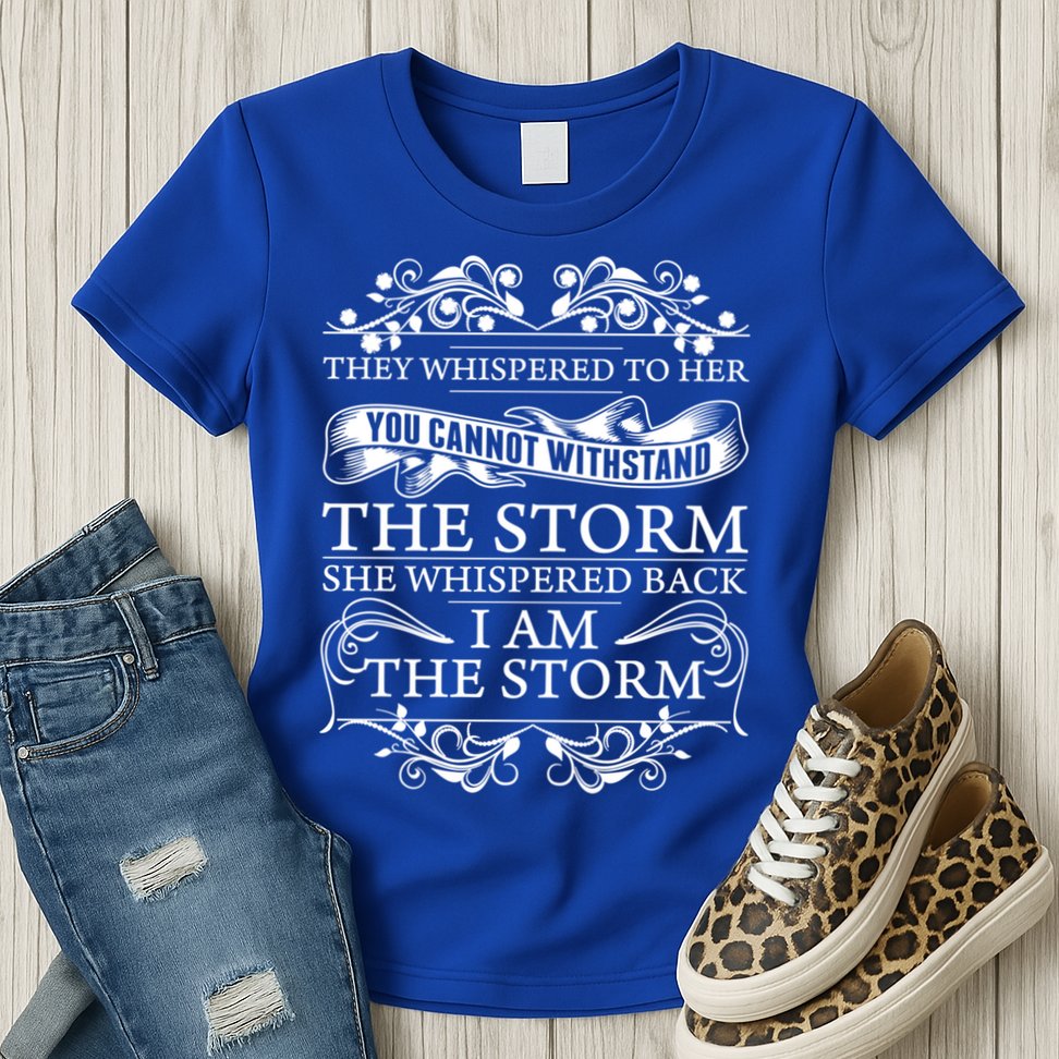 She Whispered Back I Am The Storm Motivational Gift Womens T-Shirt