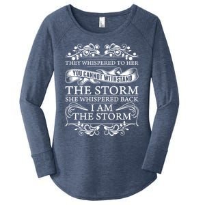 She Whispered Back I Am The Storm Motivational Gift Women's Perfect Tri Tunic Long Sleeve Shirt