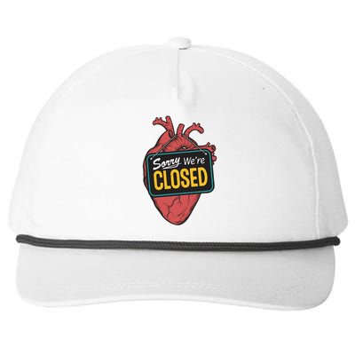 Sorry Were Closed Heart Snapback Five-Panel Rope Hat