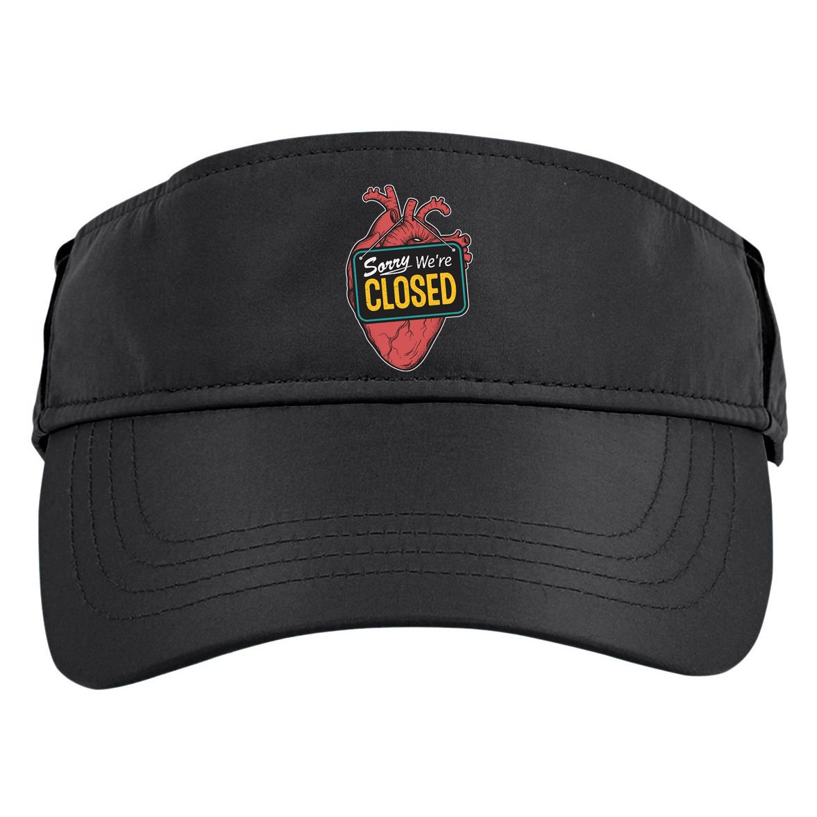 Sorry Were Closed Heart Adult Drive Performance Visor