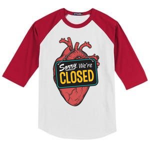 Sorry Were Closed Heart Kids Colorblock Raglan Jersey