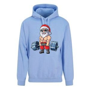 Santa Weightlifting Christmas Fitness Gym Deadlift Xmas Unisex Surf Hoodie