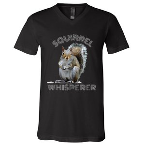 Squirrel Whisperer Cool Funny Sarcastic Squirrel Lover V-Neck T-Shirt