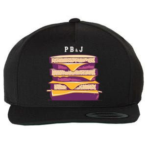 Sandwich With Creamy Peanut Butter And Jelly Wool Snapback Cap