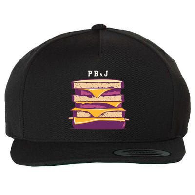 Sandwich With Creamy Peanut Butter And Jelly Wool Snapback Cap