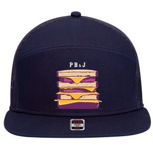 Sandwich With Creamy Peanut Butter And Jelly 7 Panel Mesh Trucker Snapback Hat