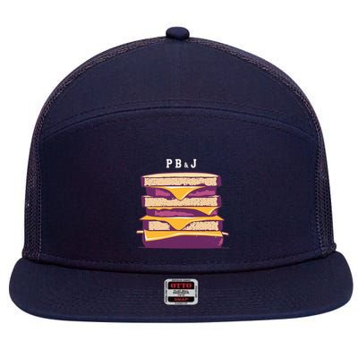 Sandwich With Creamy Peanut Butter And Jelly 7 Panel Mesh Trucker Snapback Hat