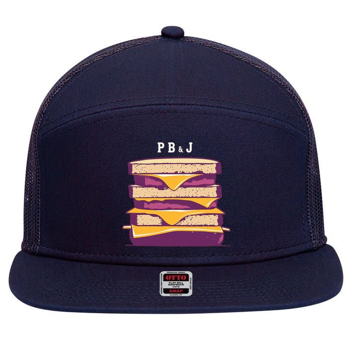 Sandwich With Creamy Peanut Butter And Jelly 7 Panel Mesh Trucker Snapback Hat