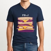 Sandwich With Creamy Peanut Butter And Jelly V-Neck T-Shirt