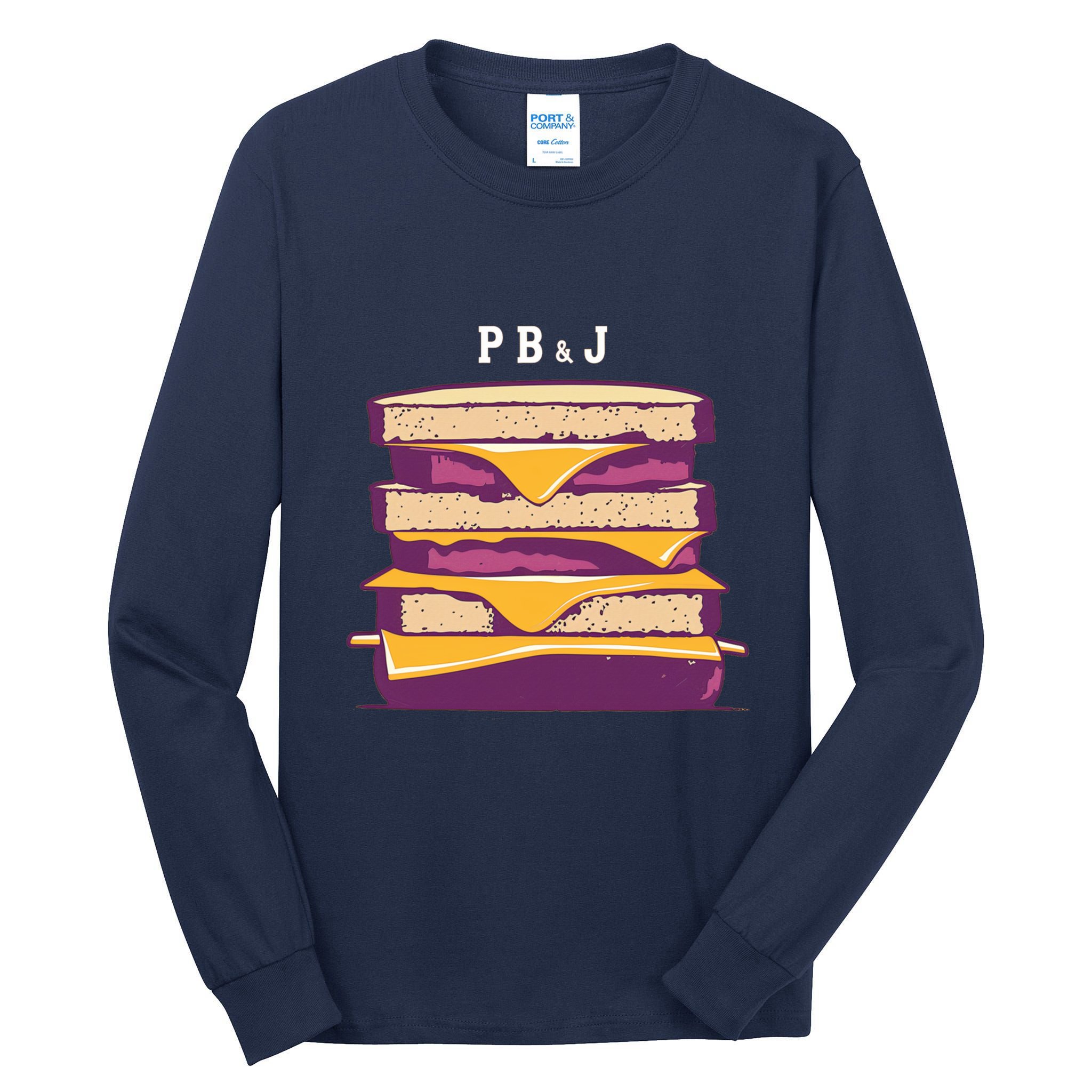 Sandwich With Creamy Peanut Butter And Jelly Tall Long Sleeve T-Shirt