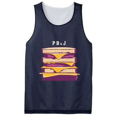 Sandwich With Creamy Peanut Butter And Jelly Mesh Reversible Basketball Jersey Tank