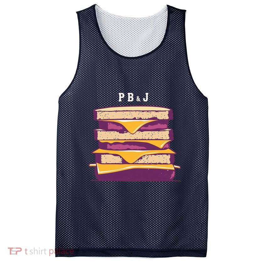Sandwich With Creamy Peanut Butter And Jelly Mesh Reversible Basketball Jersey Tank