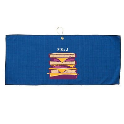 Sandwich With Creamy Peanut Butter And Jelly Large Microfiber Waffle Golf Towel