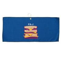 Sandwich With Creamy Peanut Butter And Jelly Large Microfiber Waffle Golf Towel