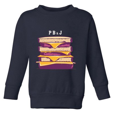 Sandwich With Creamy Peanut Butter And Jelly Toddler Sweatshirt