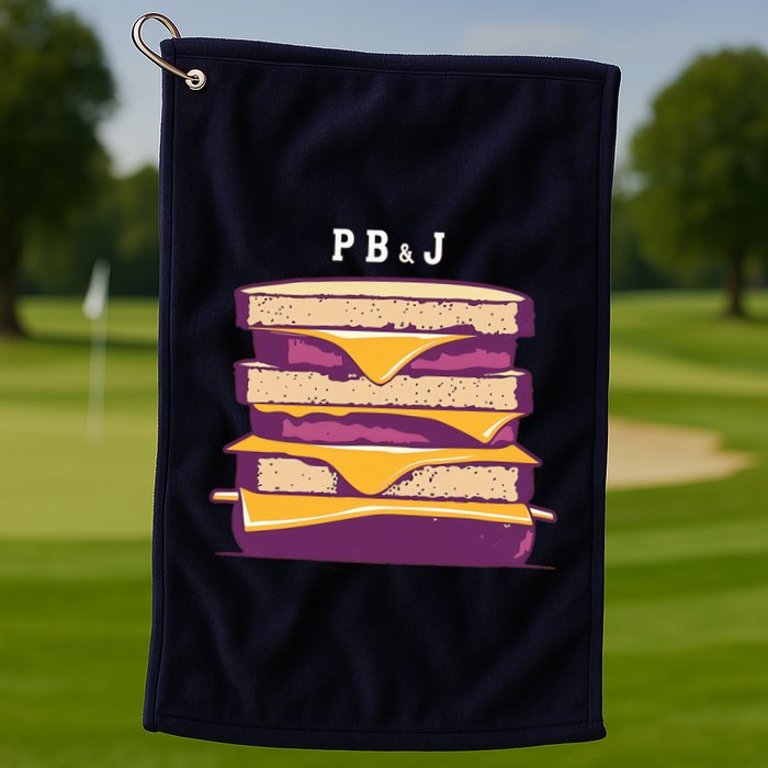 Sandwich With Creamy Peanut Butter And Jelly Golf Towel