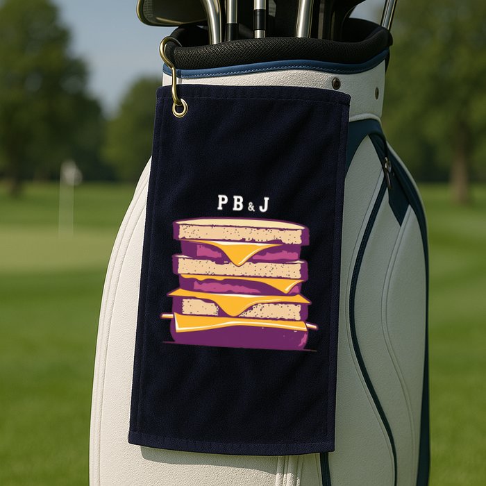 Sandwich With Creamy Peanut Butter And Jelly Golf Towel