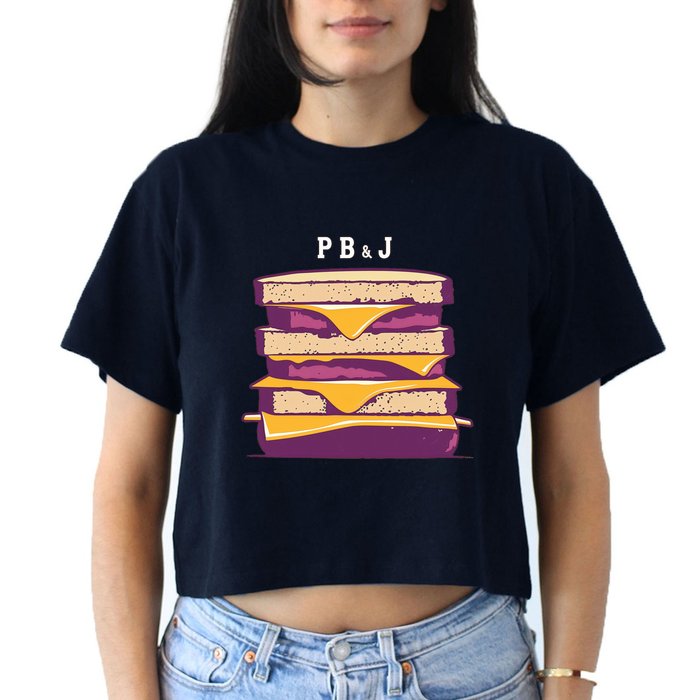 Sandwich With Creamy Peanut Butter And Jelly Crop Top