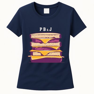 Sandwich With Creamy Peanut Butter And Jelly Womens T-Shirt