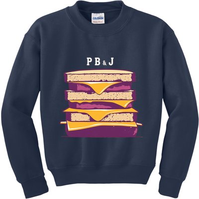 Sandwich With Creamy Peanut Butter And Jelly Kids Sweatshirt
