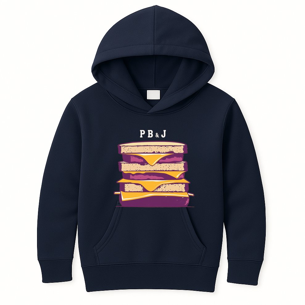 Sandwich With Creamy Peanut Butter And Jelly Kids Hoodie