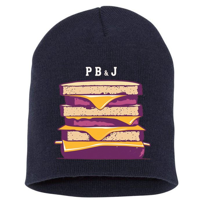 Sandwich With Creamy Peanut Butter And Jelly Short Acrylic Beanie