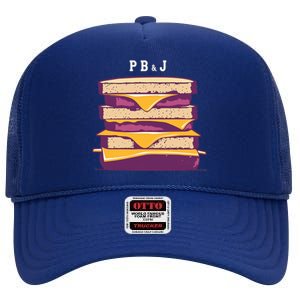 Sandwich With Creamy Peanut Butter And Jelly High Crown Mesh Back Trucker Hat