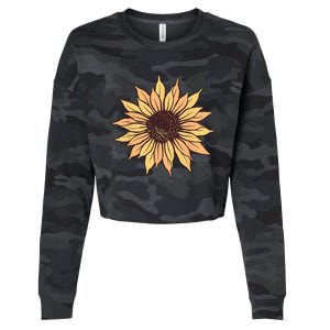 Sunflower Women Cute Floral Casual Summer Cropped Pullover Crew