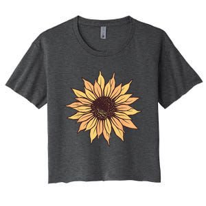 Sunflower Women Cute Floral Casual Summer Women's Crop Top Tee