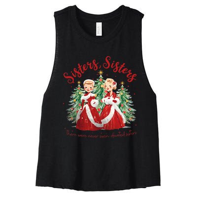 Sisters White Christmas Movie 1954 Xmas Snow Holiday Pajamas  Women's Racerback Cropped Tank