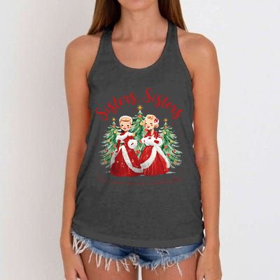 Sisters White Christmas Movie 1954 Xmas Snow Holiday Pajamas  Women's Knotted Racerback Tank